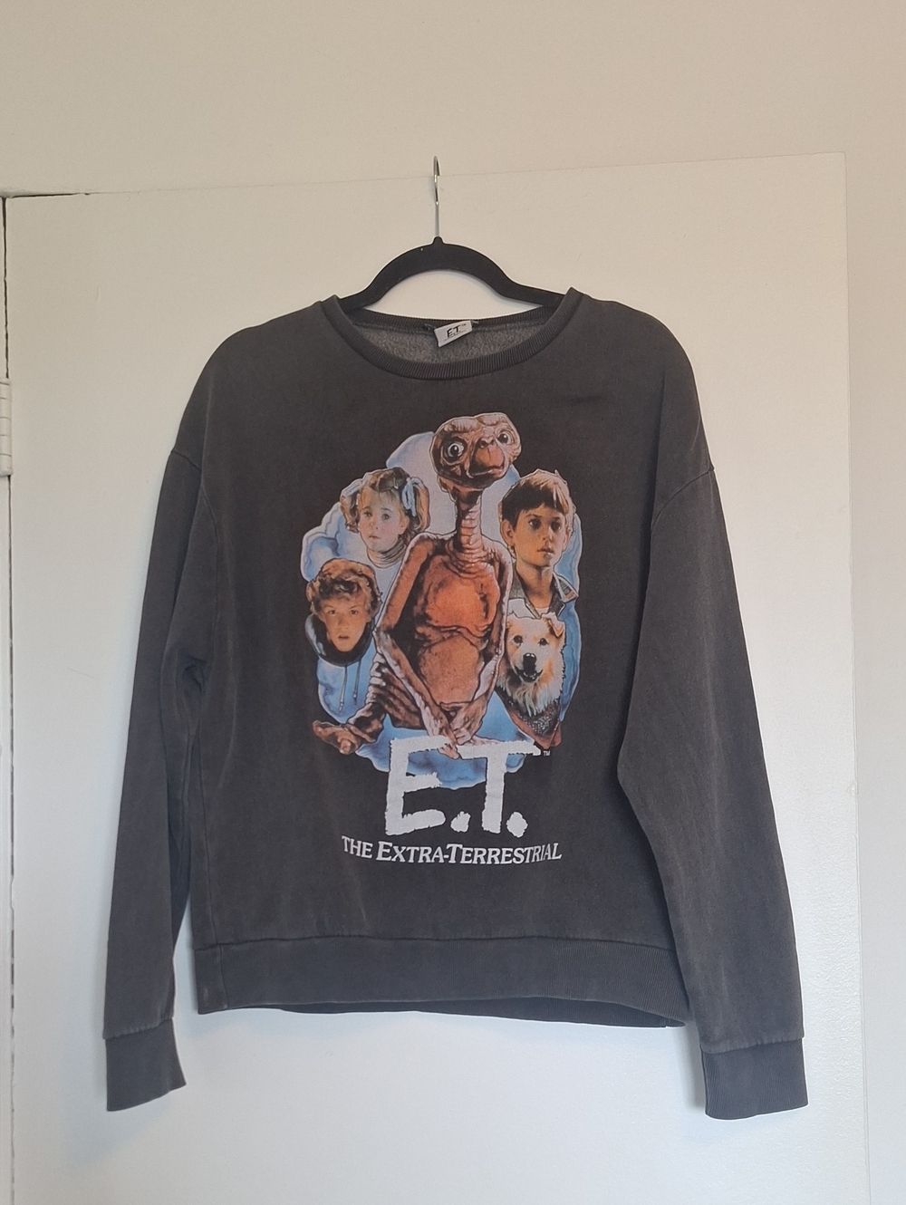Zara Charcoal E.T. Graphic Crewneck Sweatshirt